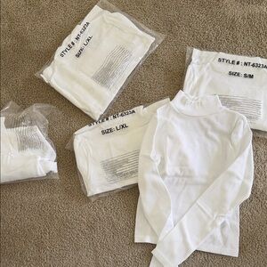 5 White womens tight  Turtleneck Top 3 s/m 2 l/xl Zenana